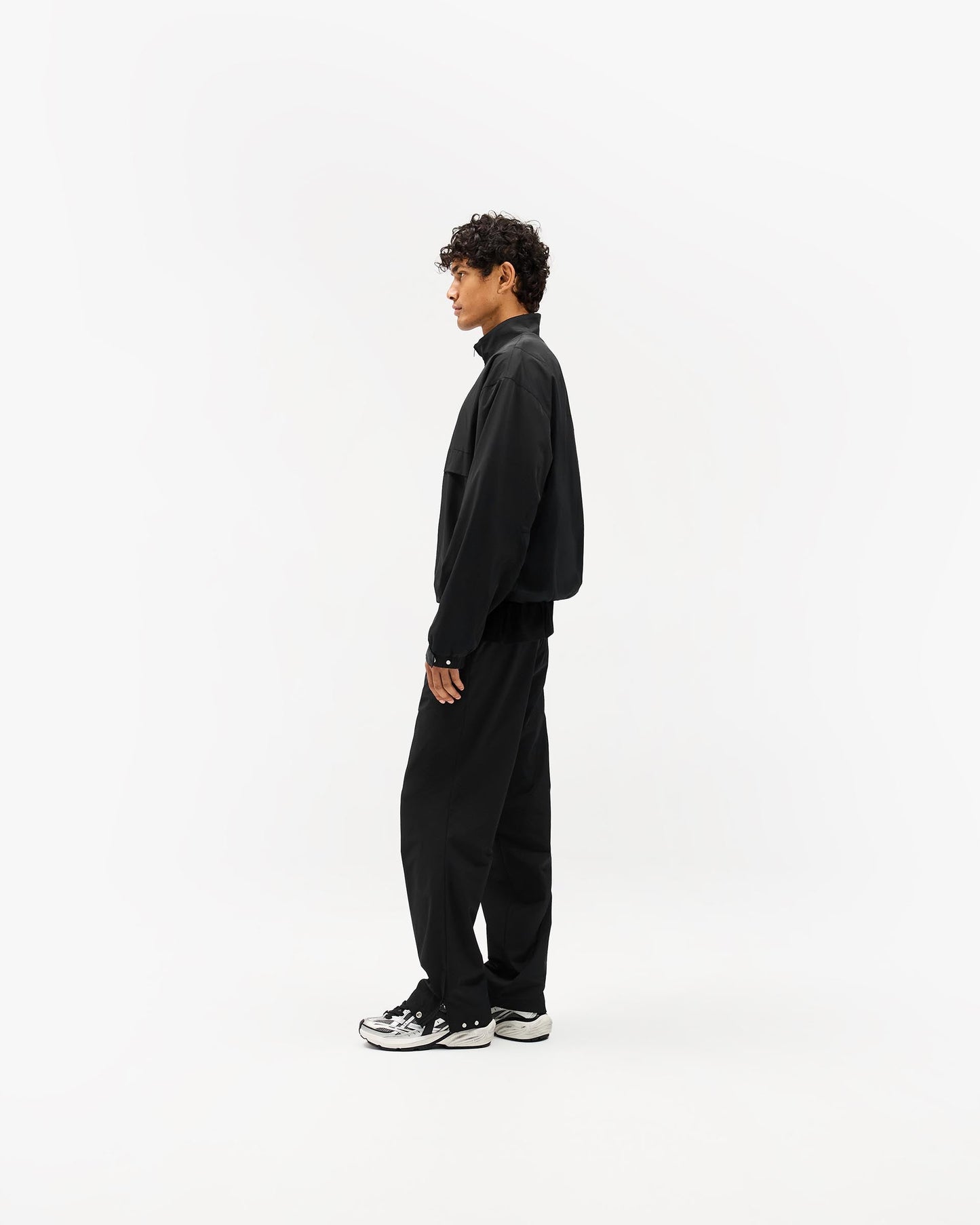 Initial Nylon Track Pant - Black