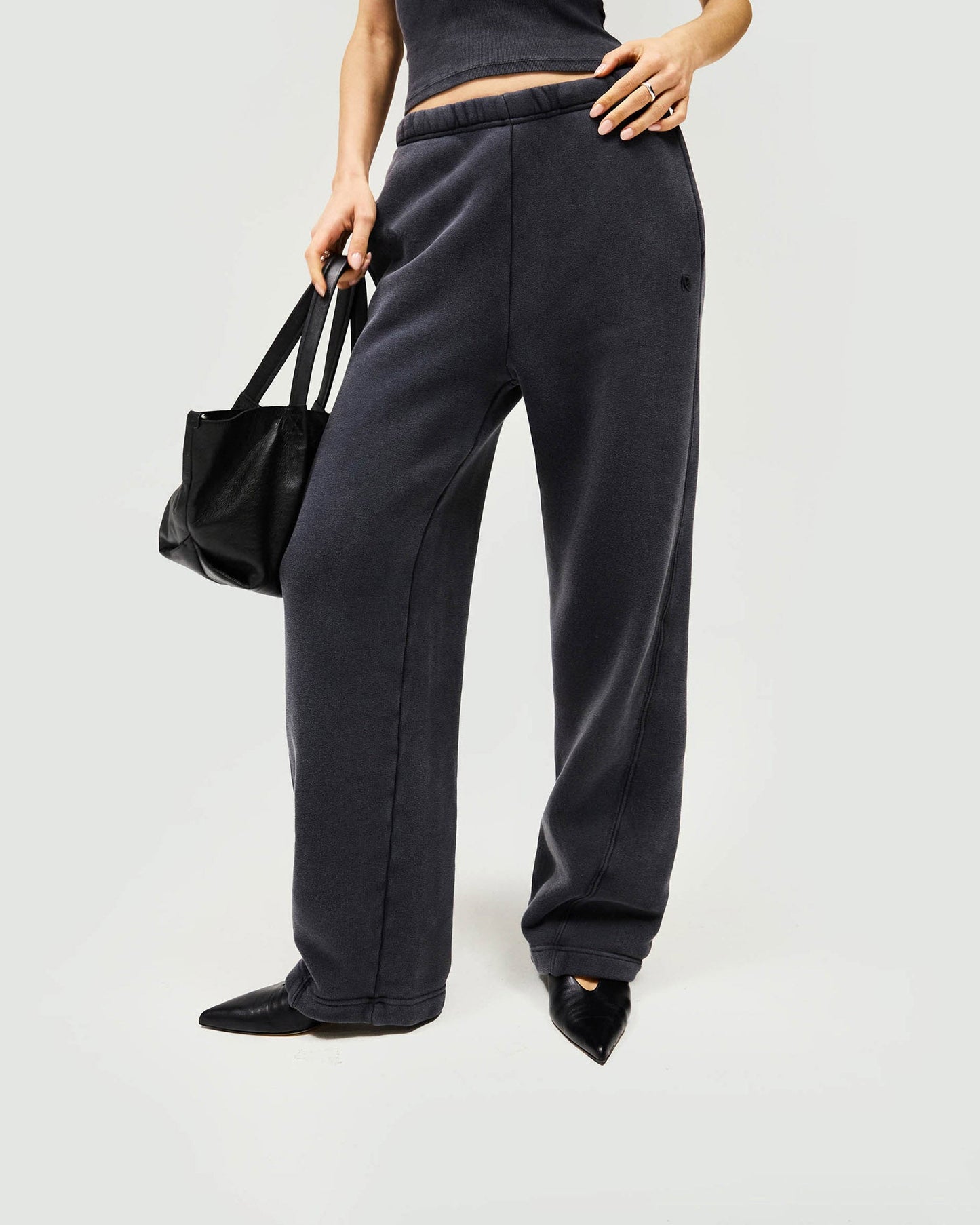 Initial Twisted Seam Jogger - Washed Black