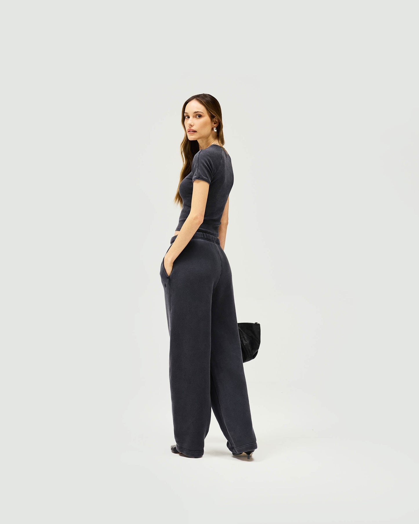 Initial Twisted Seam Jogger - Washed Black