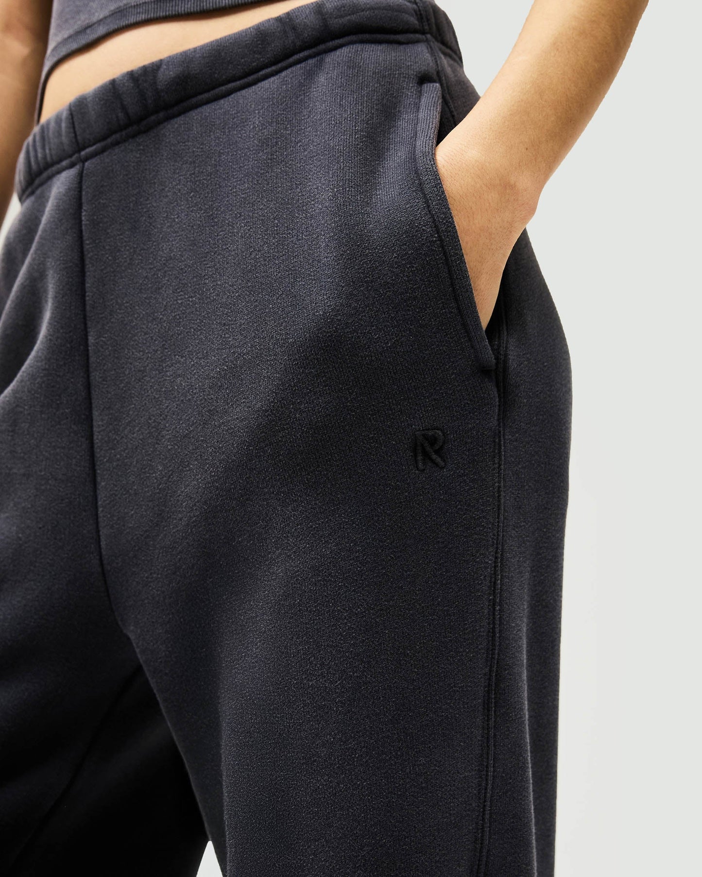 Initial Twisted Seam Jogger - Washed Black
