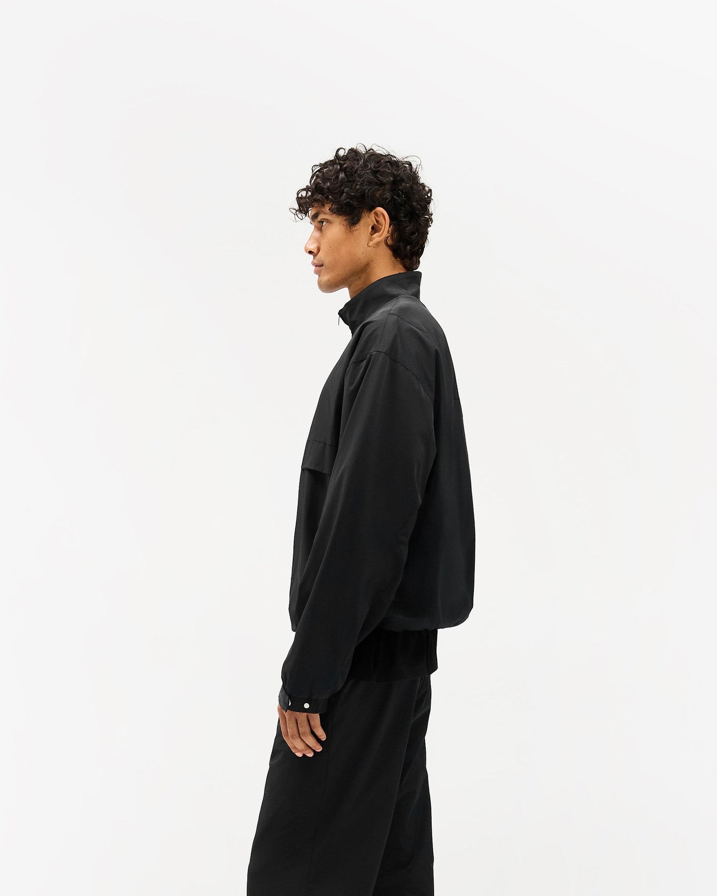 Initial Nylon Track Jacket - Black