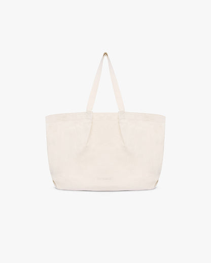 Canvas Pleat Large Tote - Pistachio Shell