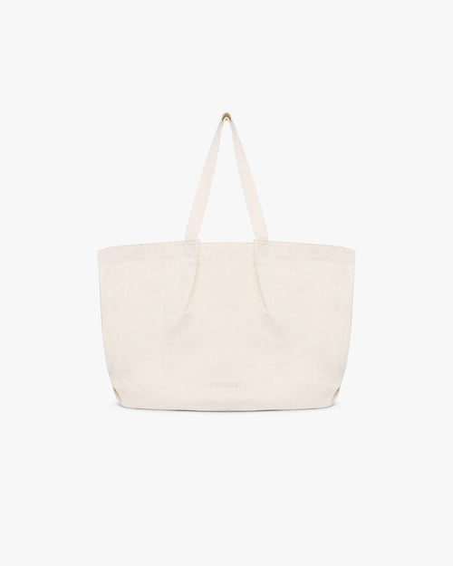Canvas Pleat Large Tote - Pistachio Shell