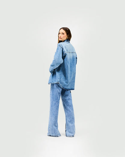 Denim Overshirt - Washed Blue
