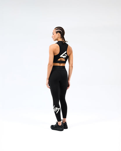 247 Zip Front Performance Crop - Black