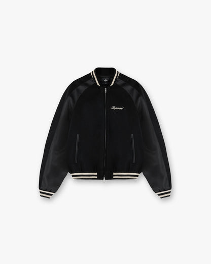 Raglan Varsity Jacket - Black