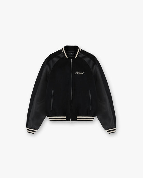 Raglan Varsity Jacket - Black