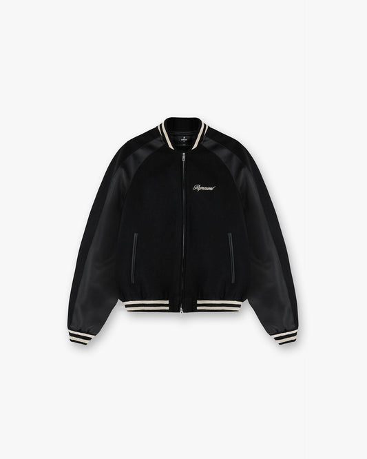 Raglan Varsity Jacket - Black