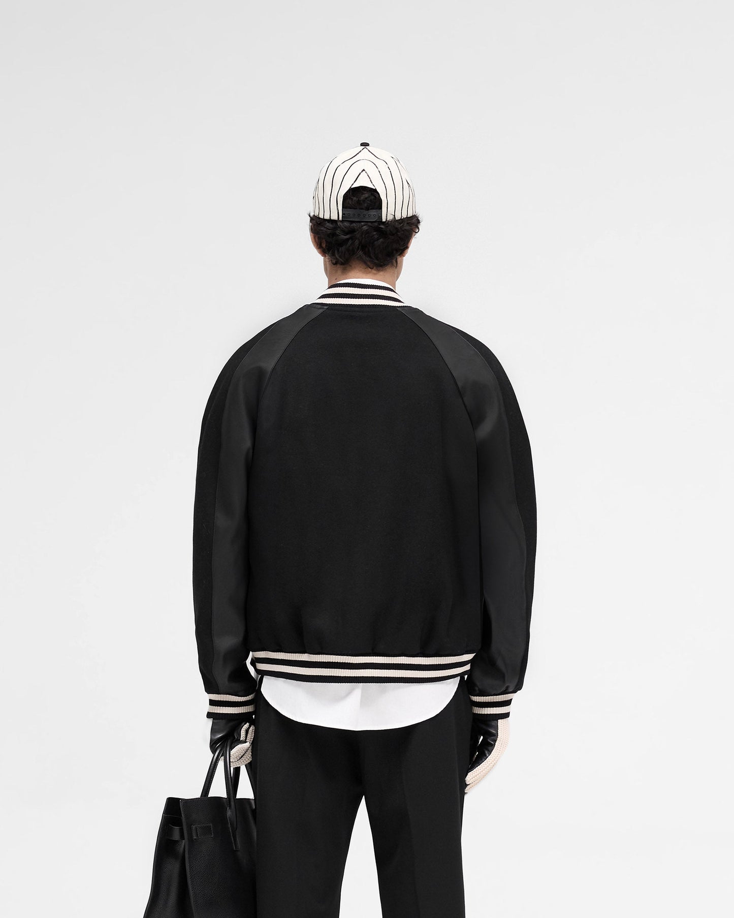 Raglan Varsity Jacket - Black