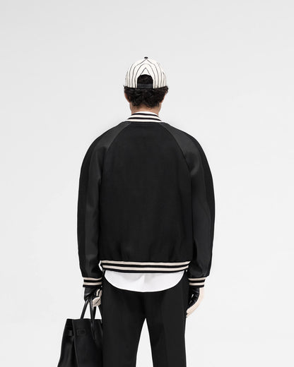 Raglan Varsity Jacket - Black