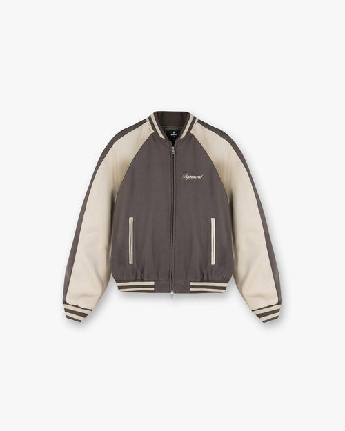 Raglan Varsity Jacket - Stone