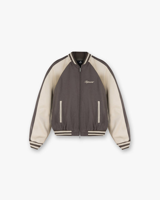 Raglan Varsity Jacket - Stone