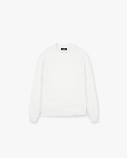 Initial Long Sleeve T-Shirt - Flat White