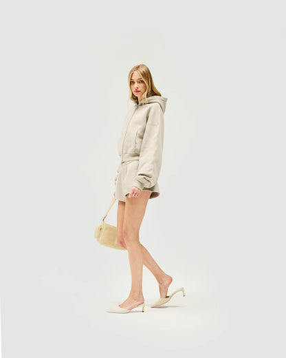 Initial Oversized Crop Hoodie - Storm