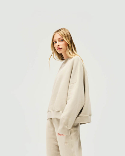 Initial V Notch Sweater - Storm