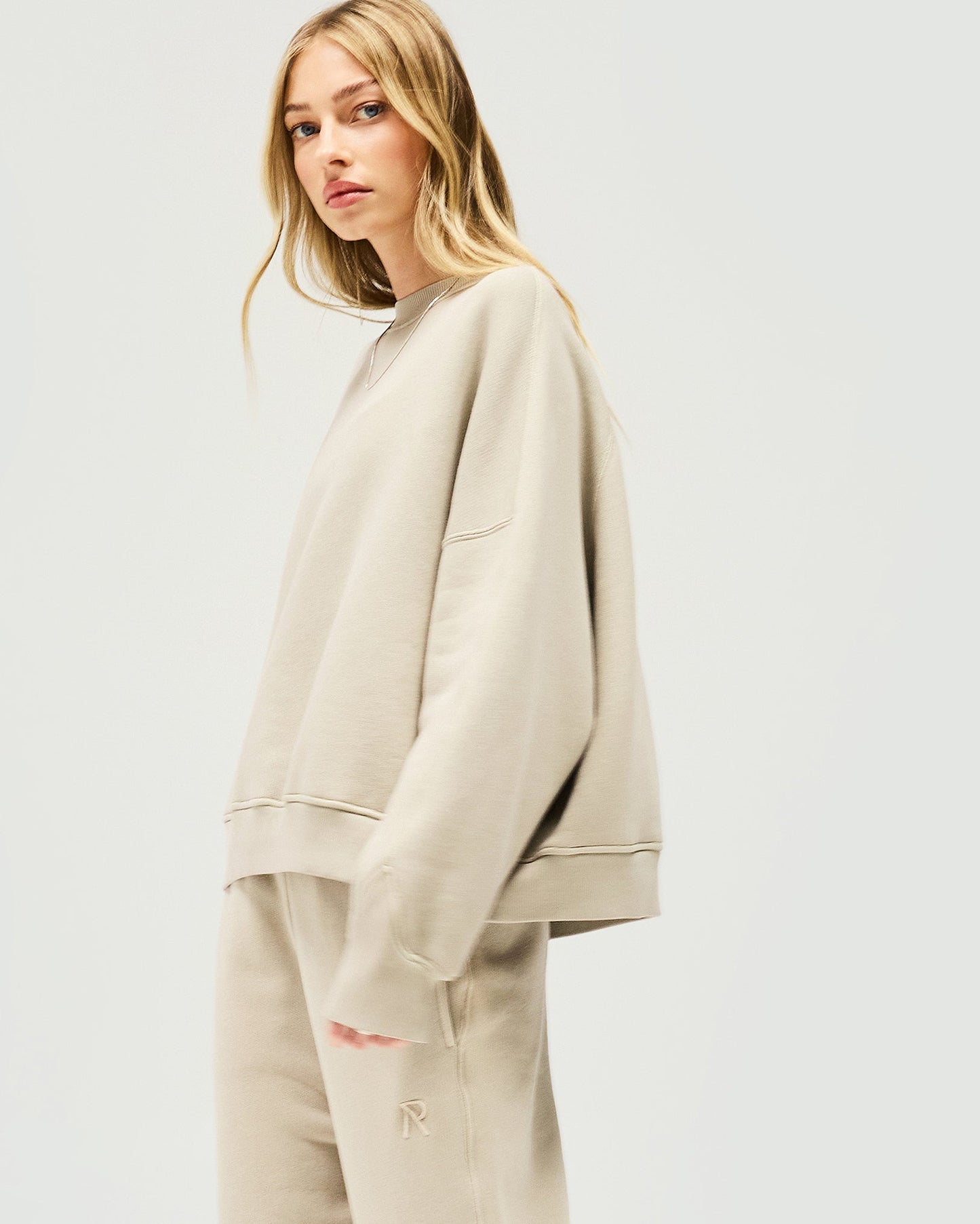 Initial V Notch Sweater - Storm