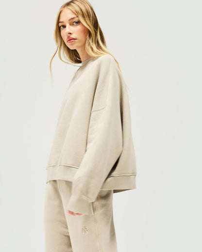 Initial V Notch Sweater - Storm