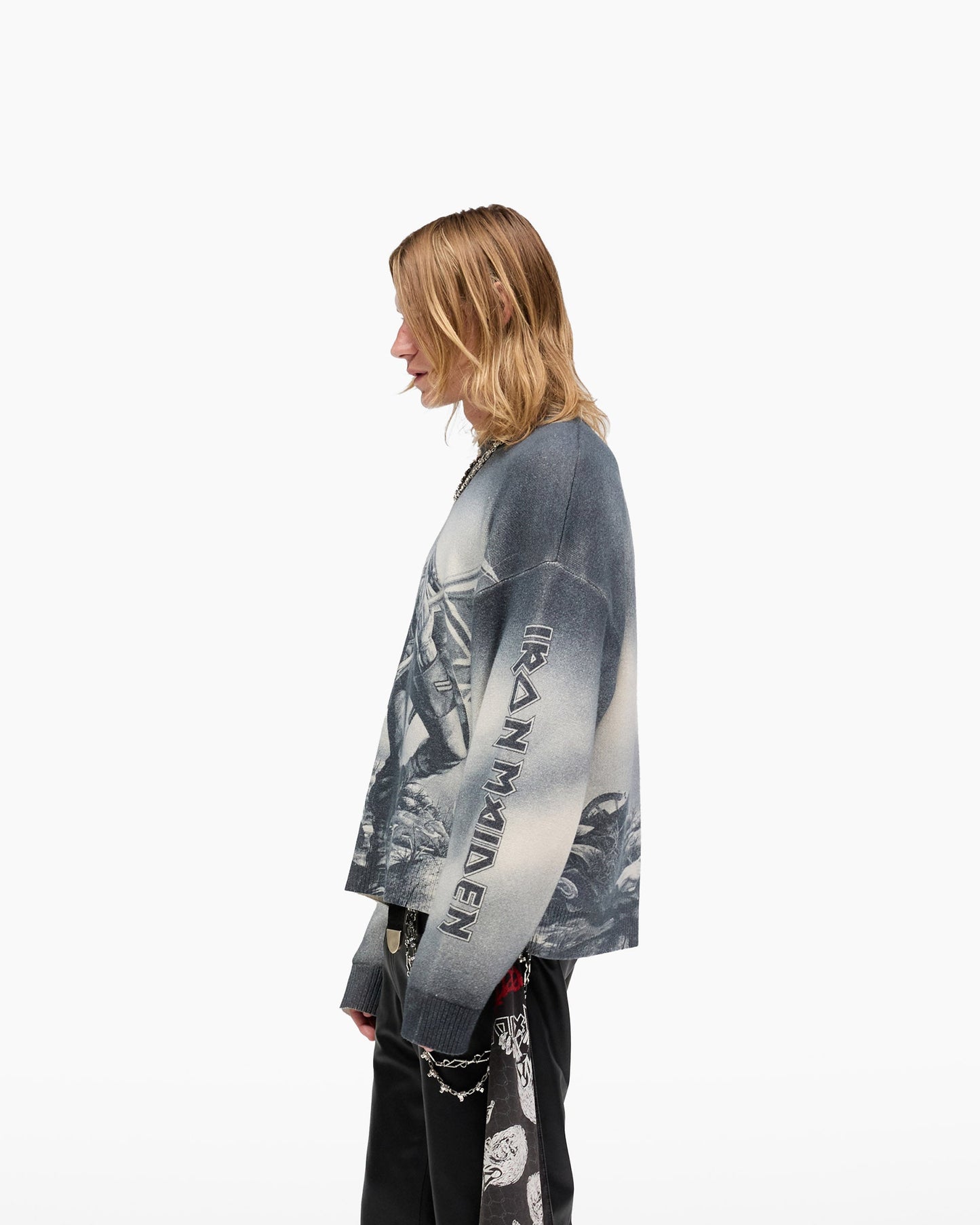 Represent X Iron Maiden Trooper Knit Sweater - Sunfade Grey