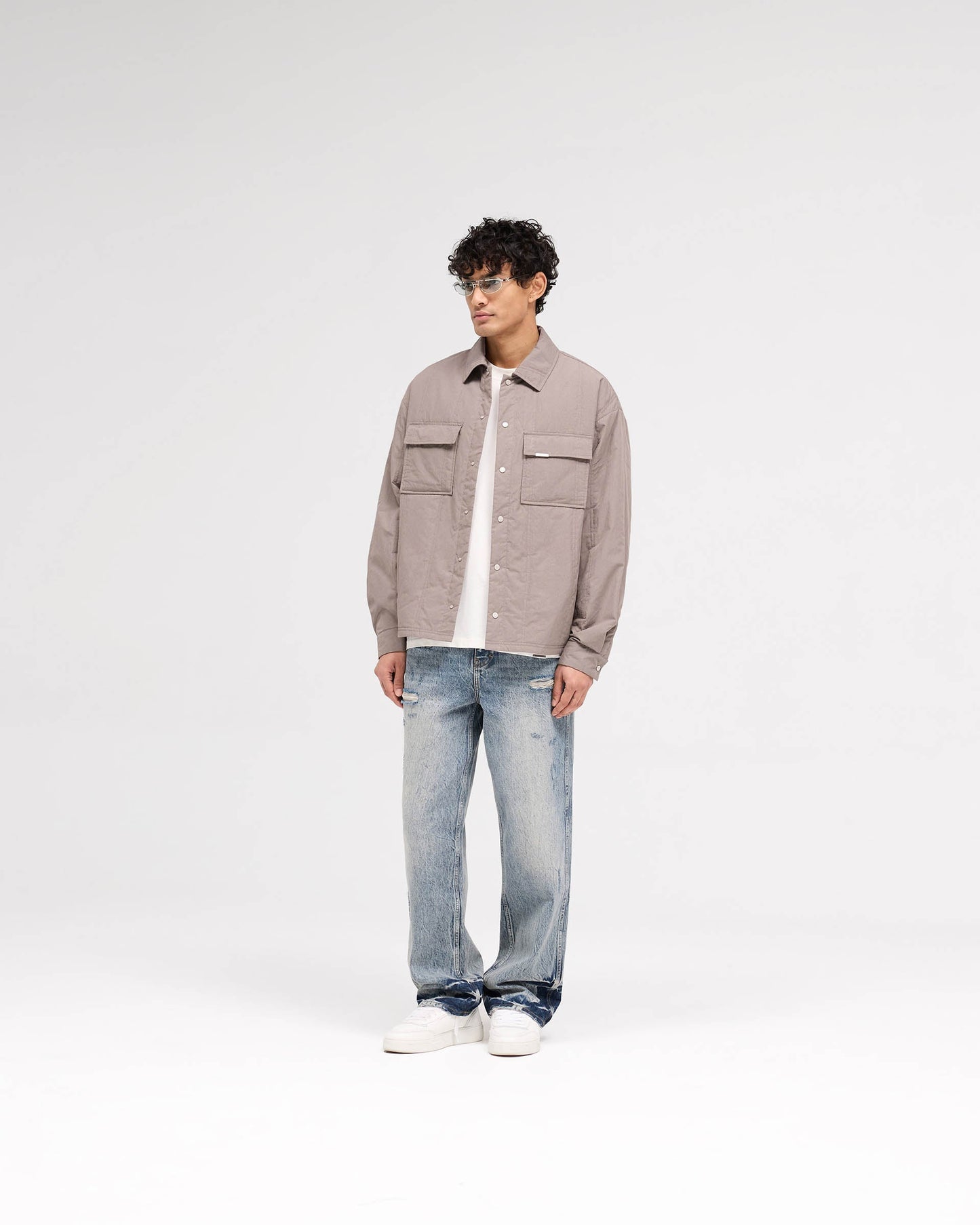 Quilted Overshirt - Mid Grey