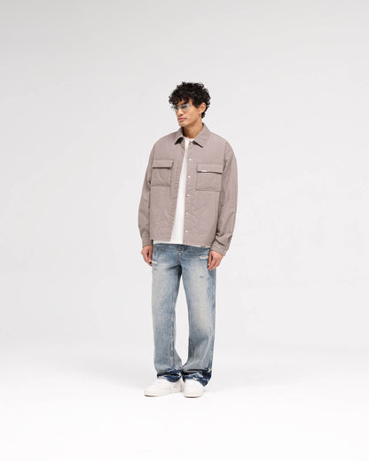Quilted Overshirt - Mid Grey