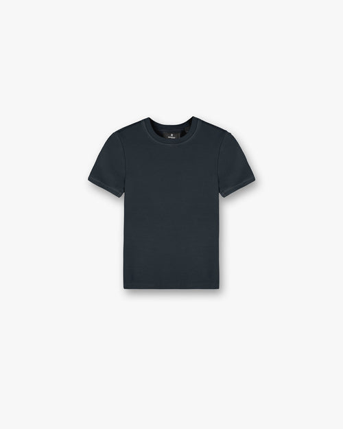 Initial Rib Baby T-Shirt - Washed Black