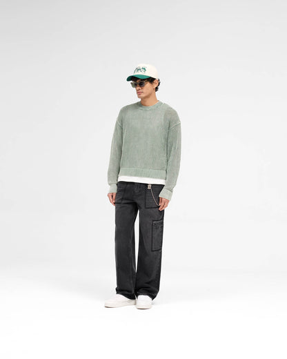 Open Gauge Knit Sweater - Forest Green