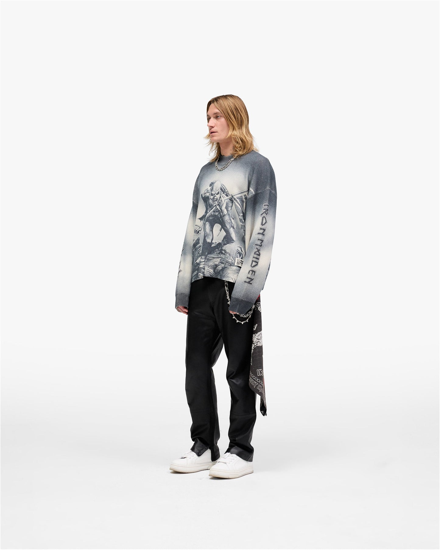 Represent X Iron Maiden Trooper Knit Sweater - Sunfade Grey
