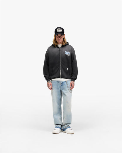 Represent X Iron Maiden Anniversary Zip Through Hoodie - Stained Black