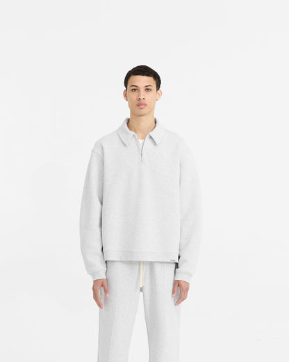 Initial Boxy Quarter Zip - Ice Grey Marl