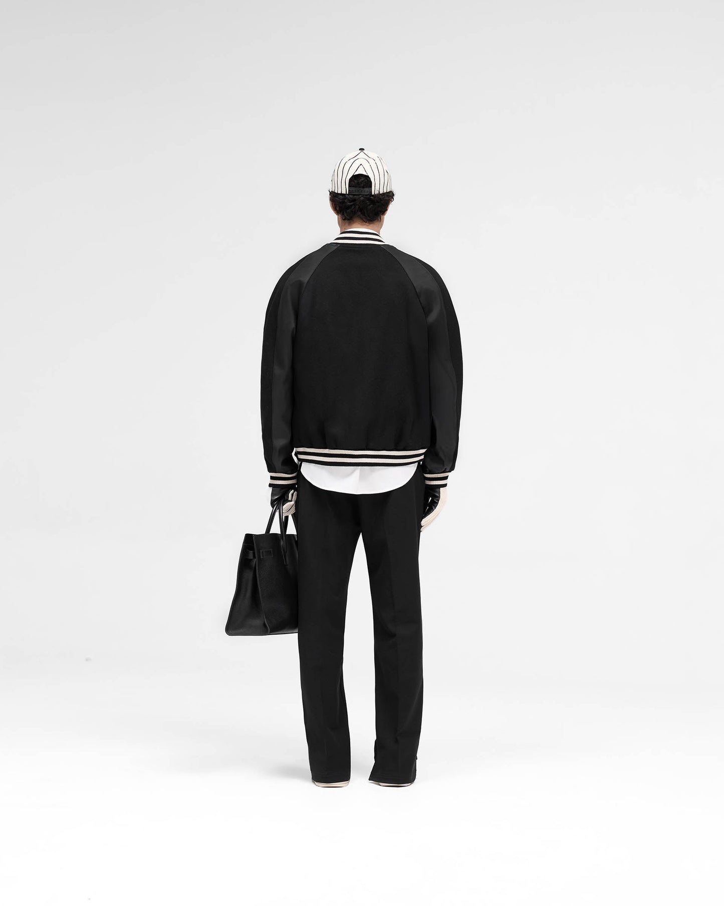 Raglan Varsity Jacket - Black