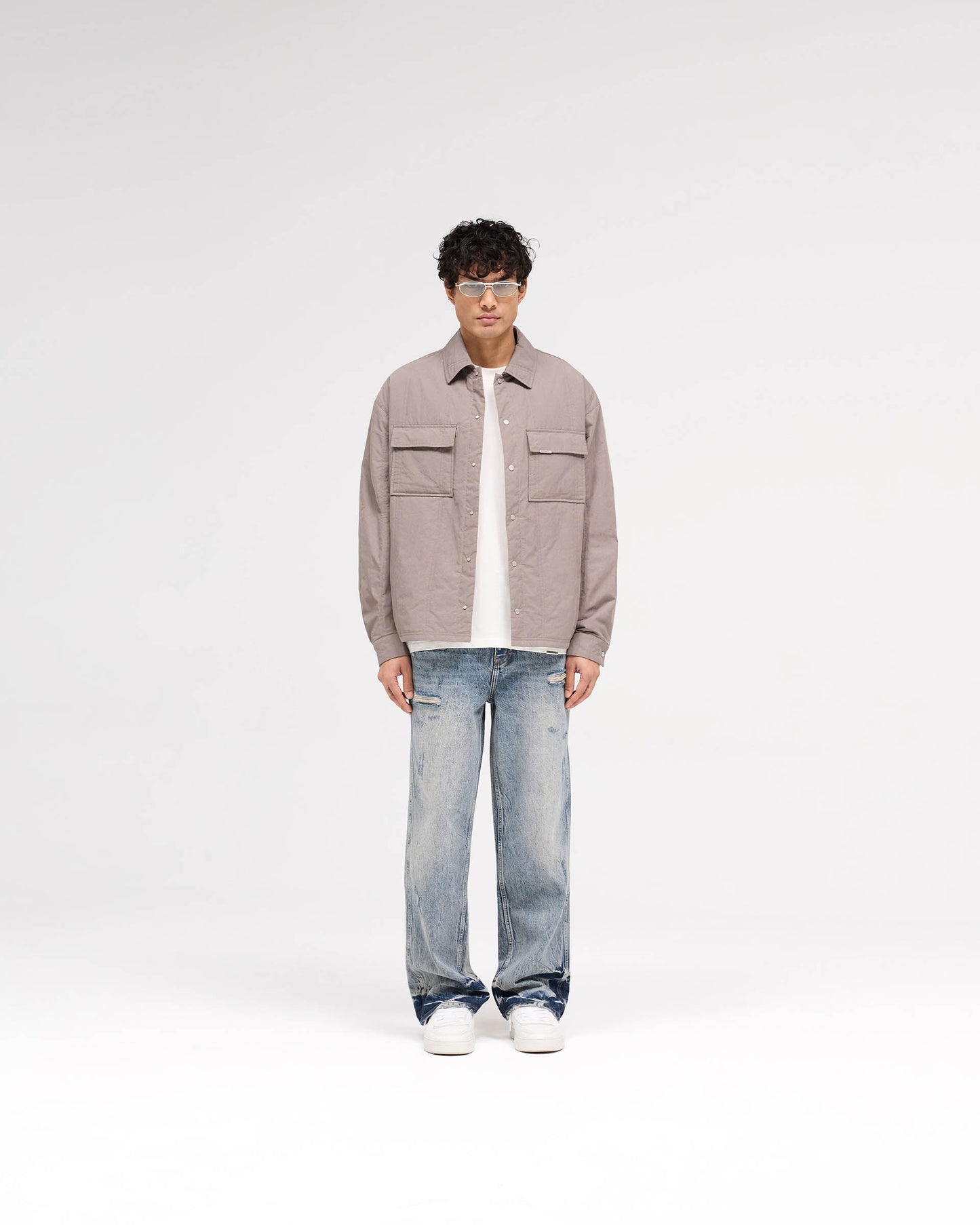 Quilted Overshirt - Mid Grey